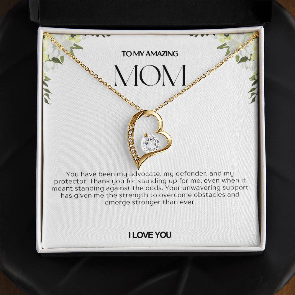 To My Amazing Mom Heart Necklace