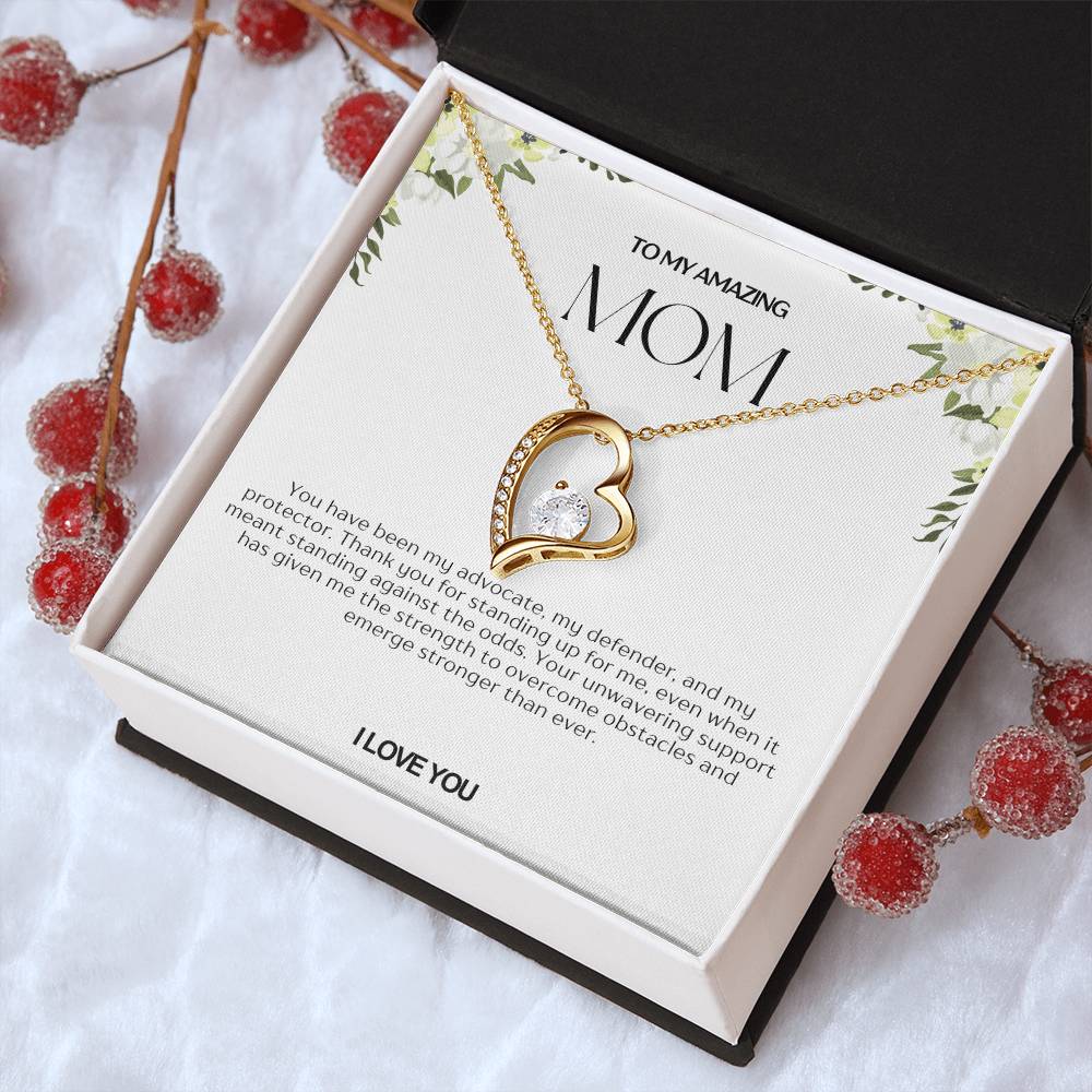 To My Amazing Mom Heart Necklace