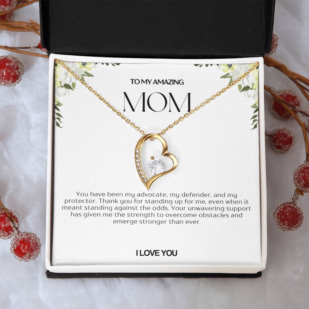 To My Amazing Mom Heart Necklace