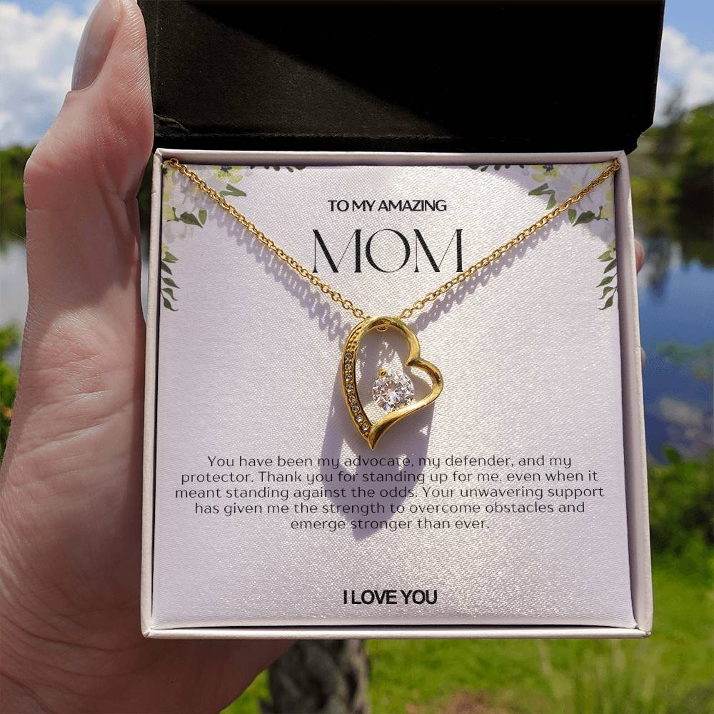 To My Amazing Mom Heart Necklace