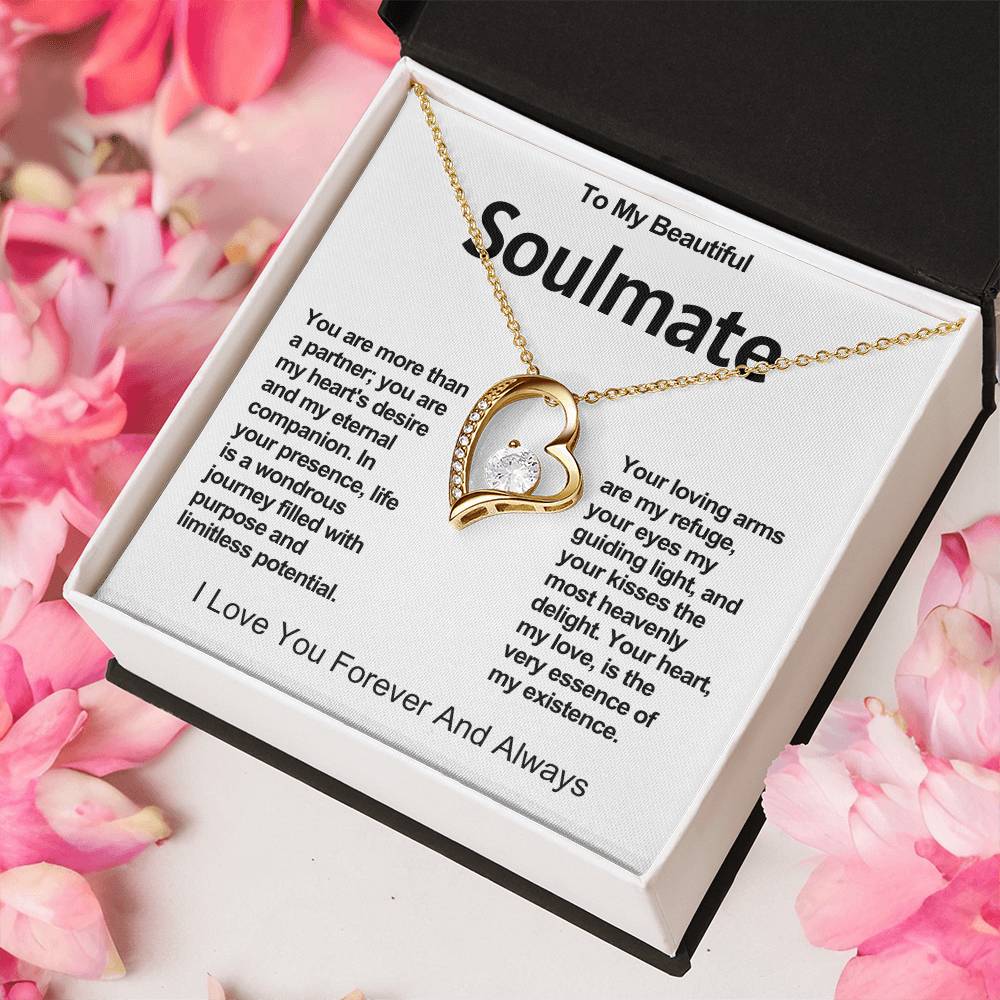 To My Beautiful Soulmate Forever Love Heart Necklace