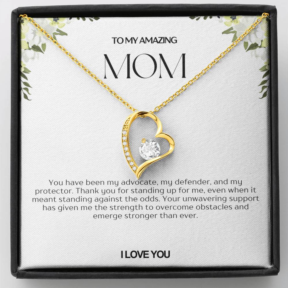 To My Amazing Mom Heart Necklace