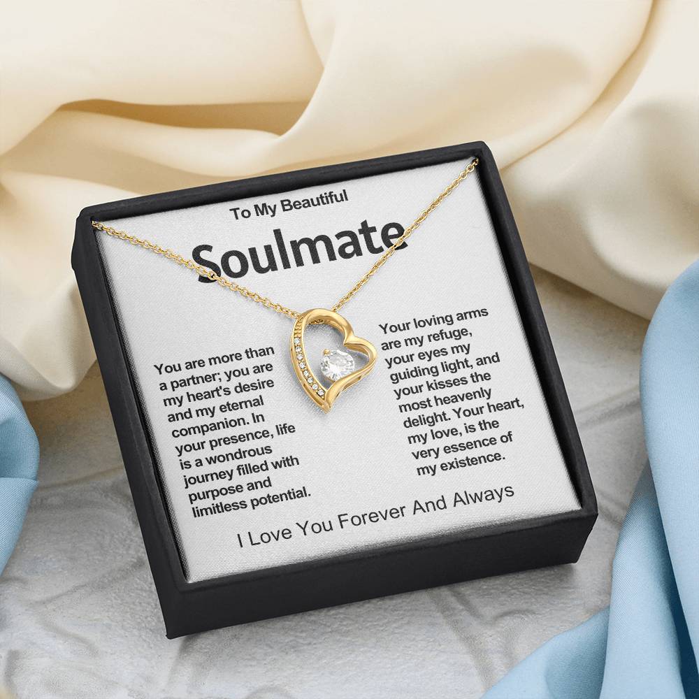 To My Beautiful Soulmate Forever Love Heart Necklace