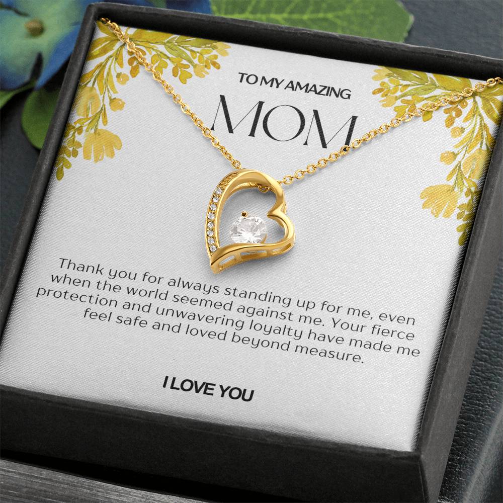 To My Amazing Mom Heart Necklace