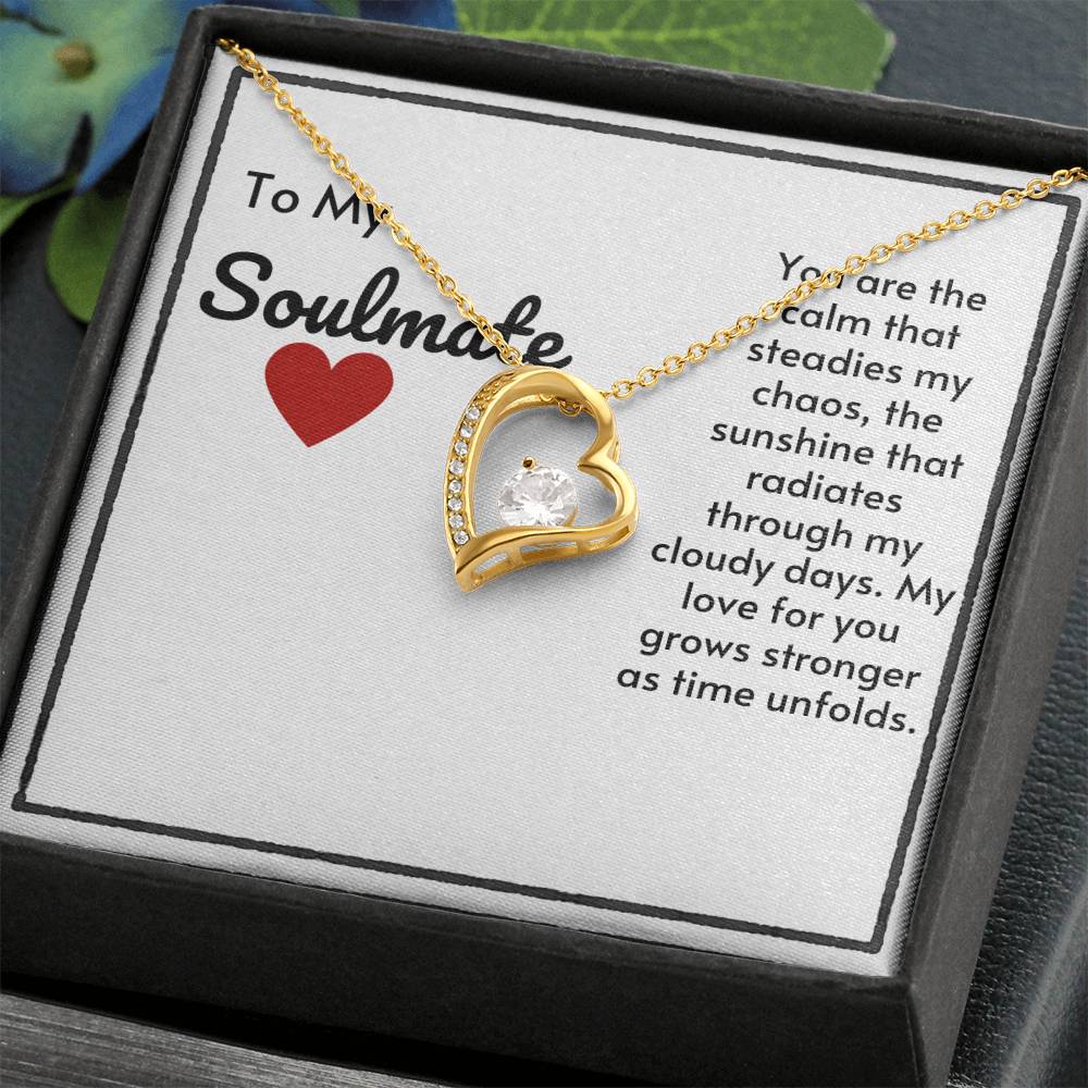 Soulmate Heart Necklace-My Love For You Grows Stronger