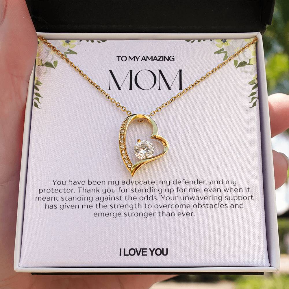 To My Amazing Mom Heart Necklace