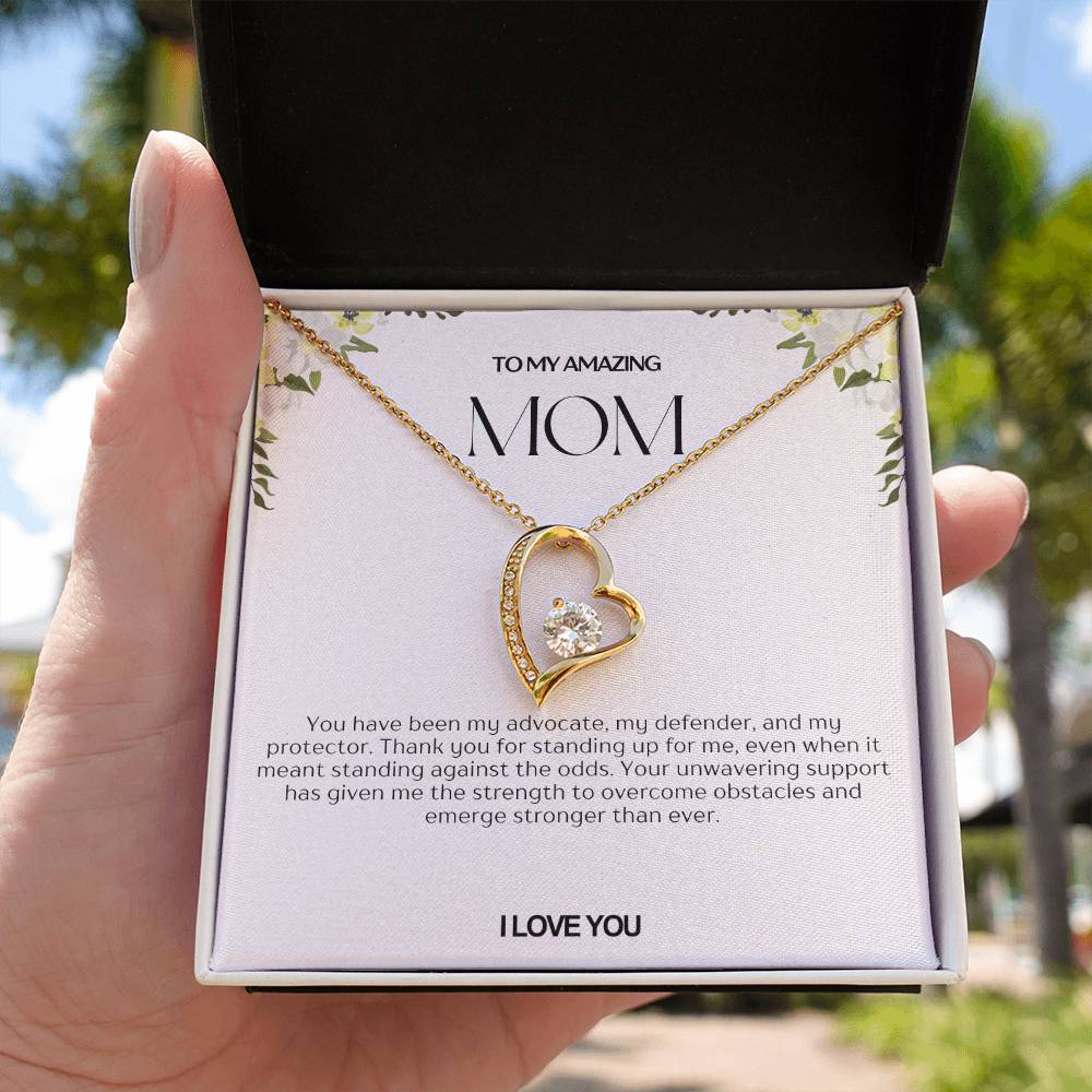 To My Amazing Mom Heart Necklace