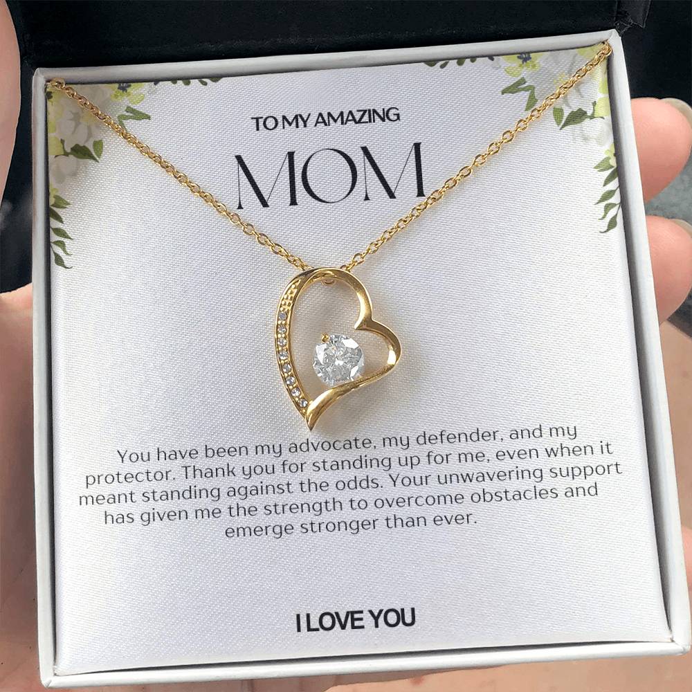 To My Amazing Mom Heart Necklace