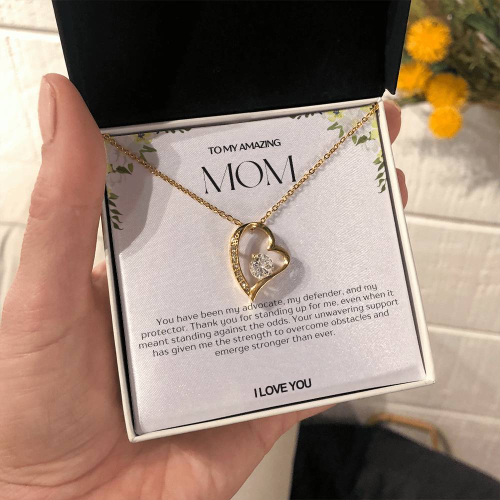 To My Amazing Mom Heart Necklace