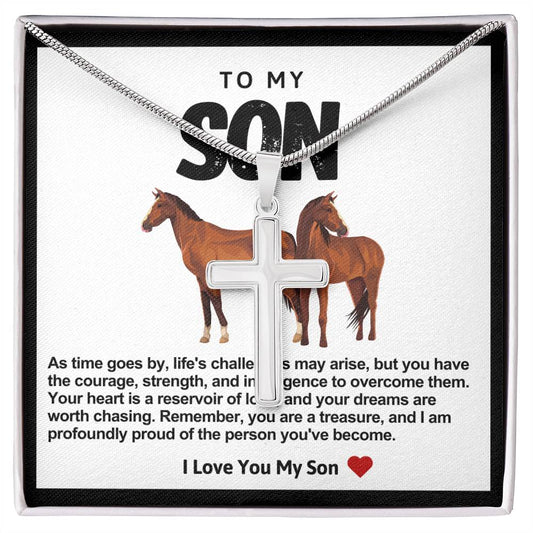 Son Horse Stainless Steel Cross Necklace