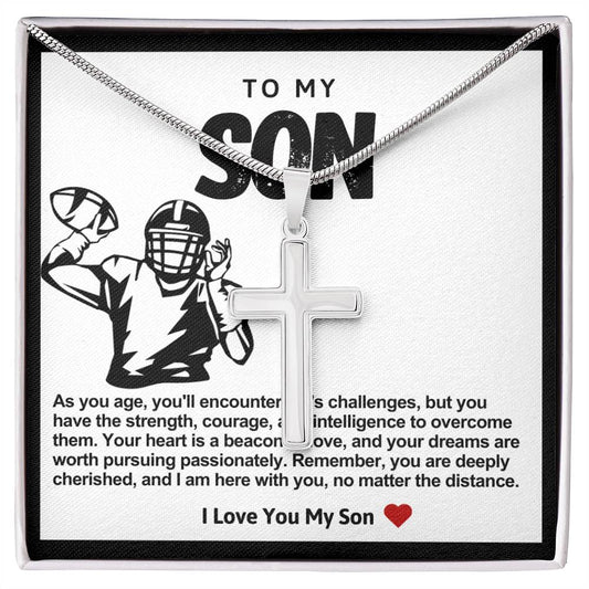 Son Football Cross Necklace