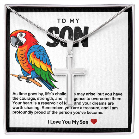 Son Parrot  Stainless Steel Cross Necklace