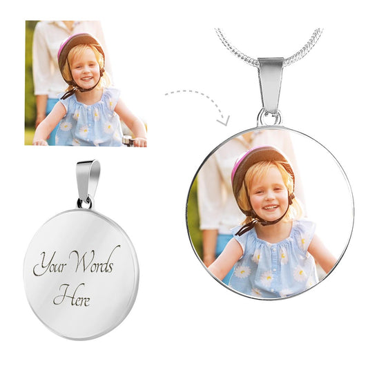 Circle Personalized Photo Necklace