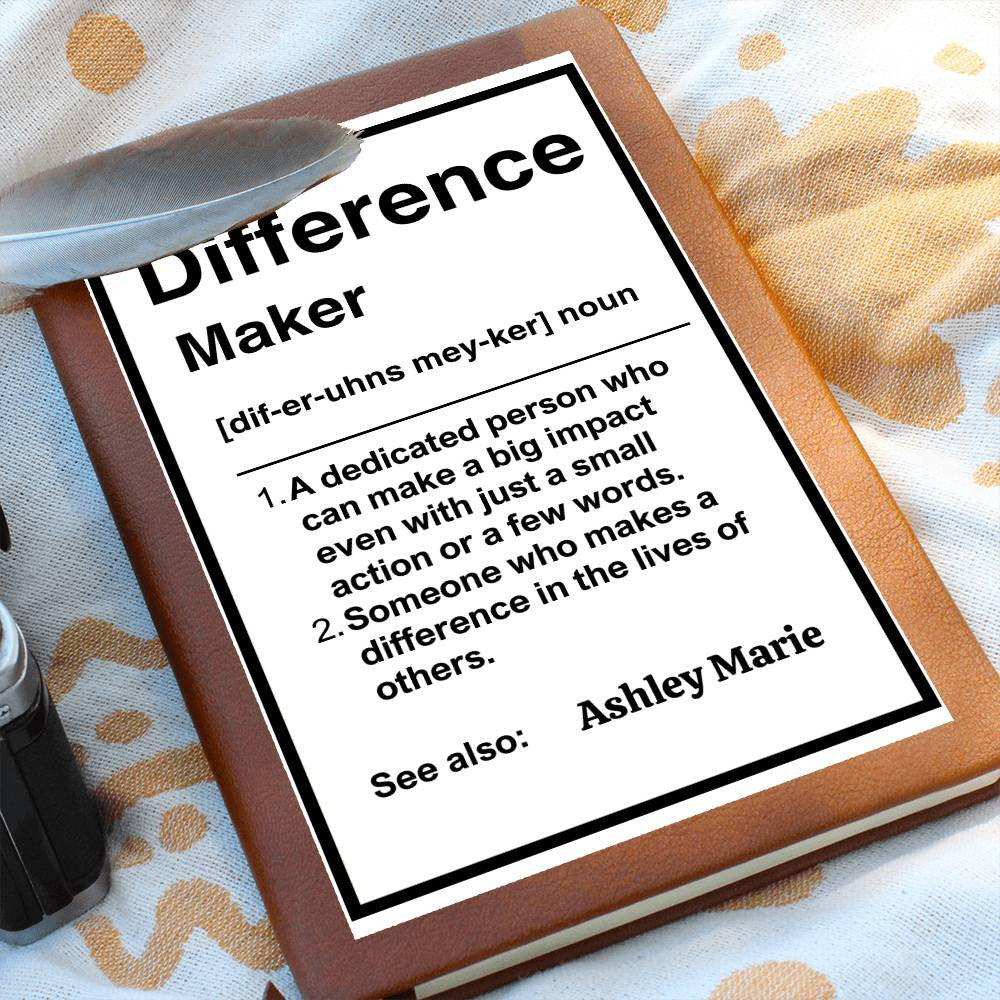 Personalized Difference Maker Journal, Difference Maker Gift, Difference Maker Definition Gift, Mentor Appreciation Gift, Custom Leader Gift