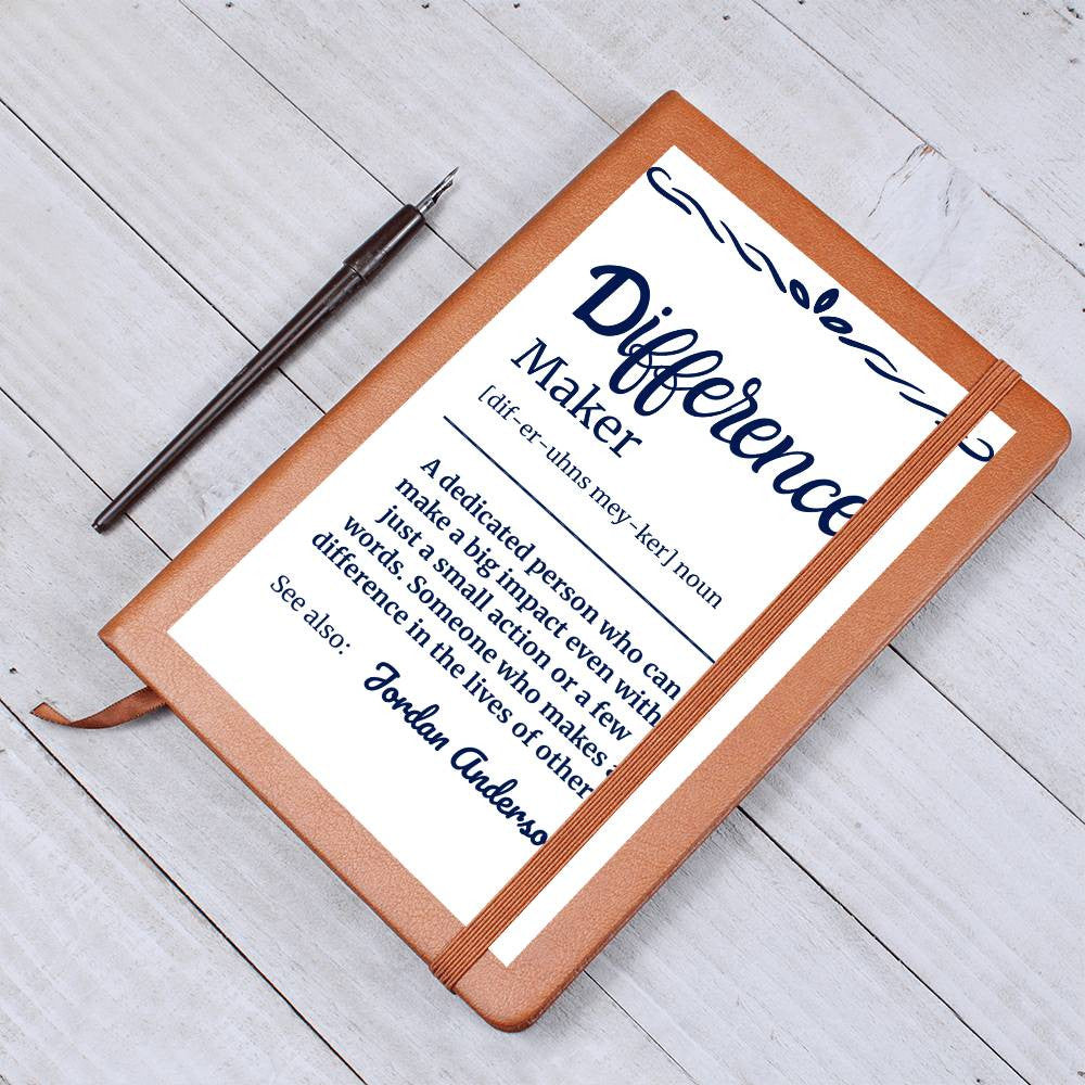 Personalized Difference Maker Journal, Difference Maker Gift, Difference Maker Definition Gift, Mentor Appreciation Gift, Custom Leader Gift