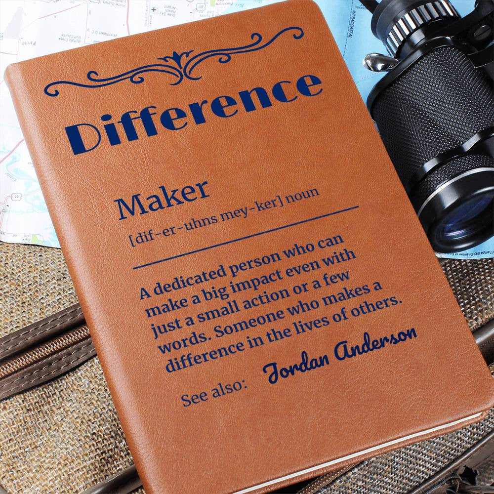 Personalized Difference Maker Journal, Difference Maker Gift, Difference Maker Definition Gift, Mentor Appreciation Gift, Custom Leader Gift