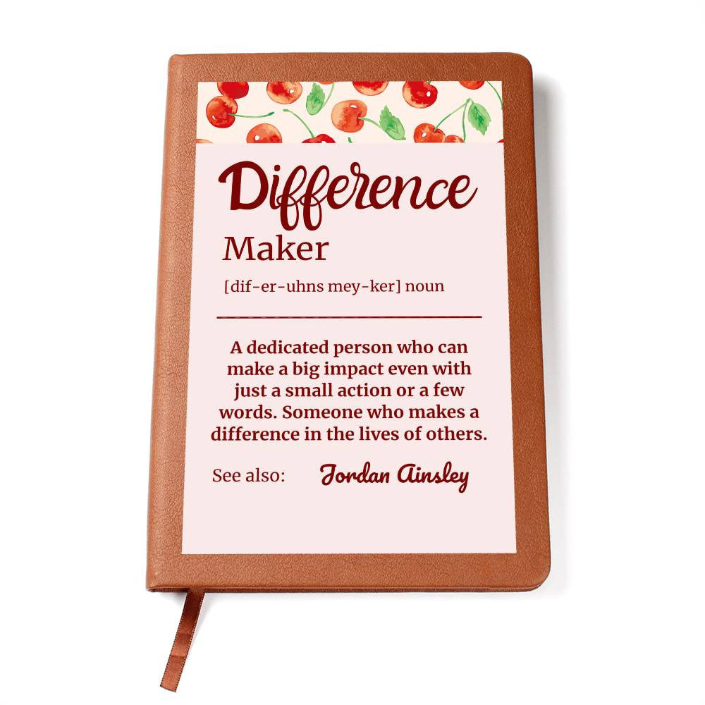 Personalized Difference Maker Journal, Difference Maker Gift, Difference Maker Definition Gift, Mentor Appreciation Gift, Custom Leader Gift