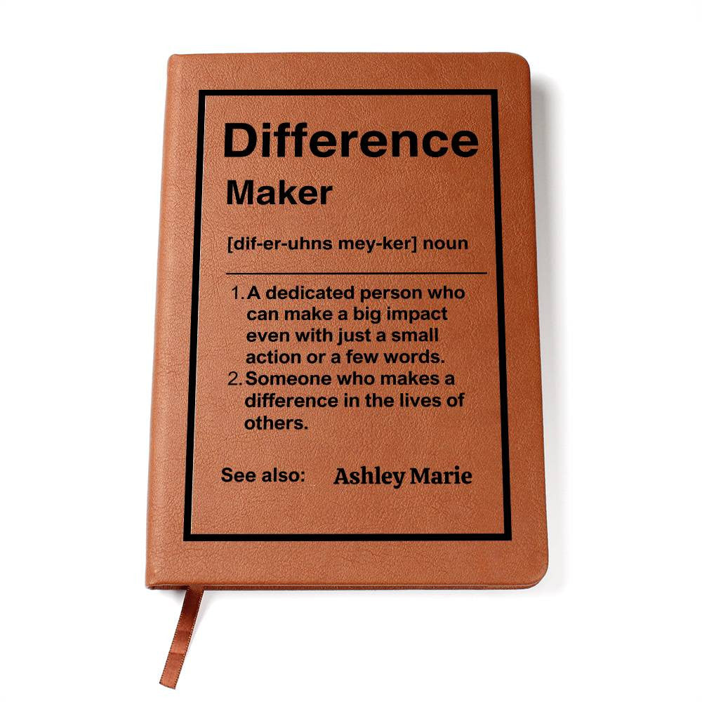 Personalized Difference Maker Journal, Difference Maker Gift, Difference Maker Definition Gift, Mentor Appreciation Gift, Custom Leader Gift