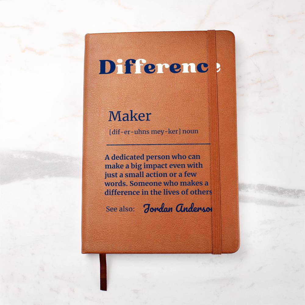 Personalized Difference Maker Journal, Difference Maker Gift, Difference Maker Definition Gift, Mentor Appreciation Gift, Custom Leader Gift