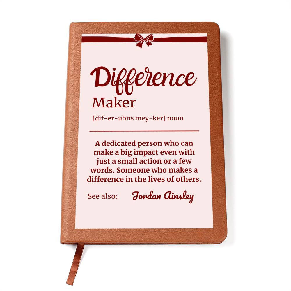 Personalized Difference Maker Journal, Difference Maker Gift, Difference Maker Definition Gift, Mentor Appreciation Gift, Custom Leader Gift