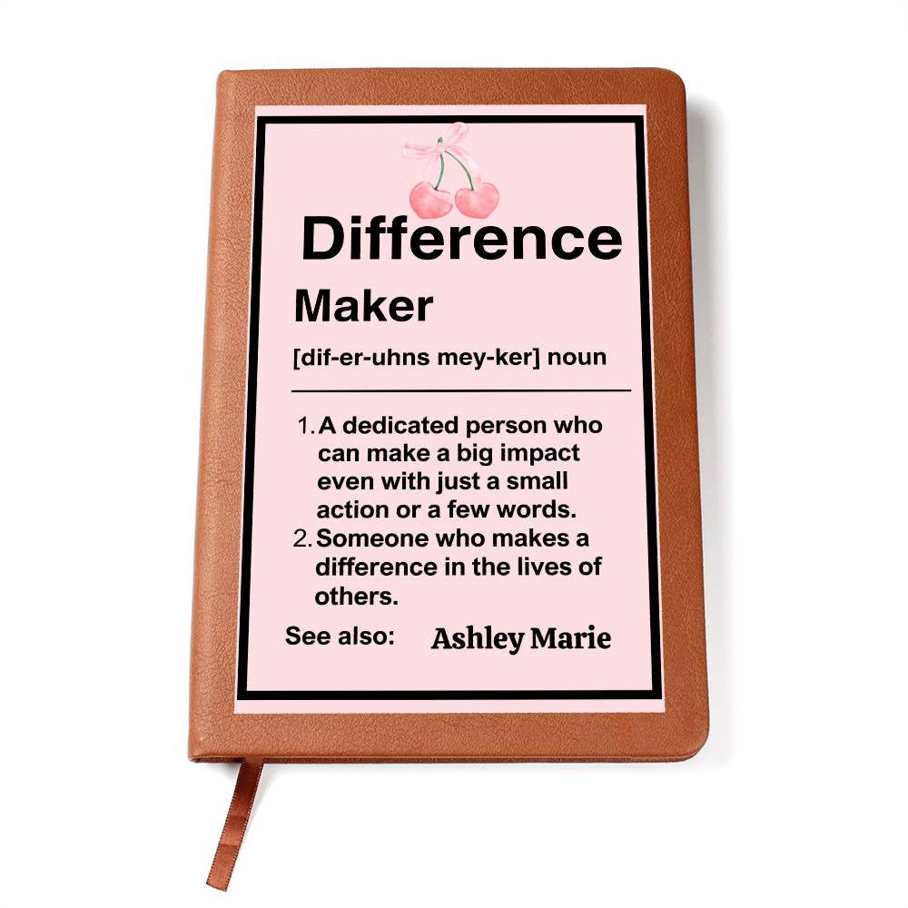 Coquette Personalized Difference Maker Journal, Difference Maker Gift, Difference Maker Definition Gift, Mentor Appreciation Gift