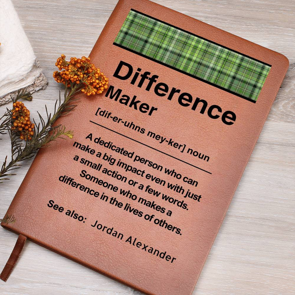 Personalized Difference Maker Journal, Difference Maker Gift, Difference Maker Definition Gift, Mentor Appreciation Gift, Custom Leader Gift