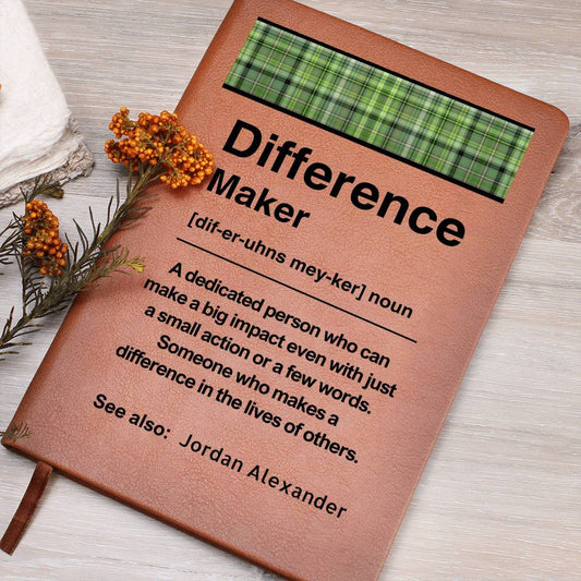 Personalized Difference Maker Journal, Difference Maker Gift, Difference Maker Definition Gift, Mentor Appreciation Gift, Custom Leader Gift