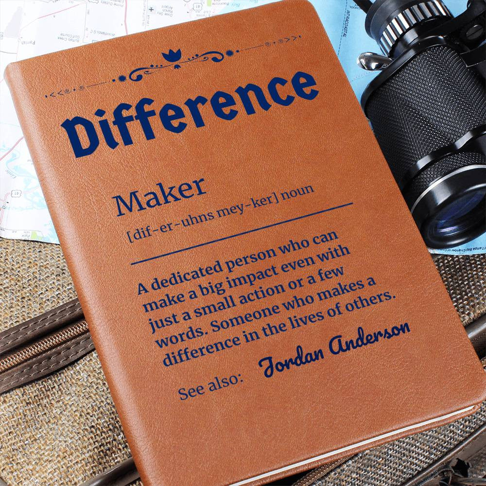 Personalized Difference Maker Journal, Difference Maker Gift, Difference Maker Definition Gift, Mentor Appreciation Gift, Custom Leader Gift