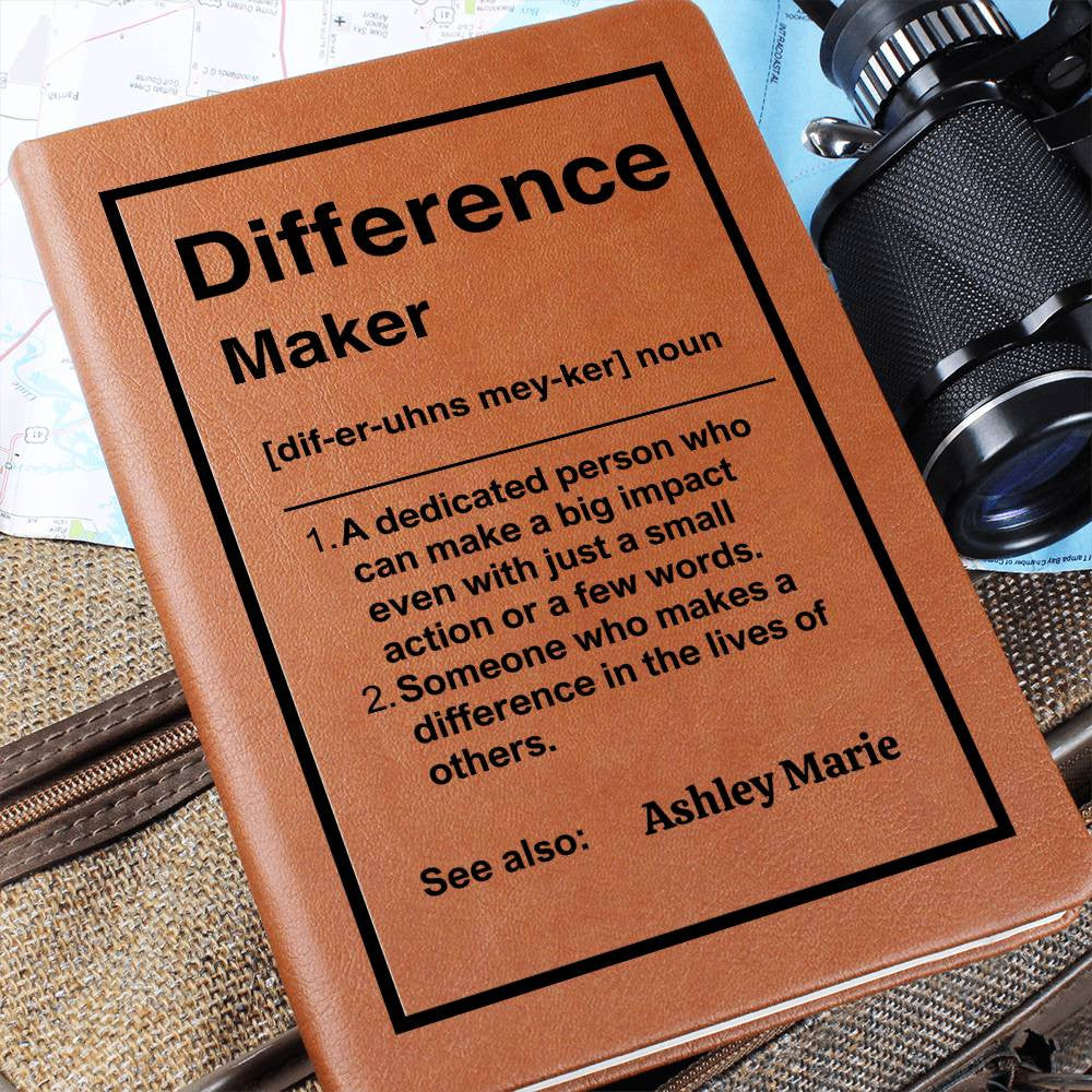 Personalized Difference Maker Journal, Difference Maker Gift, Difference Maker Definition Gift, Mentor Appreciation Gift, Custom Leader Gift