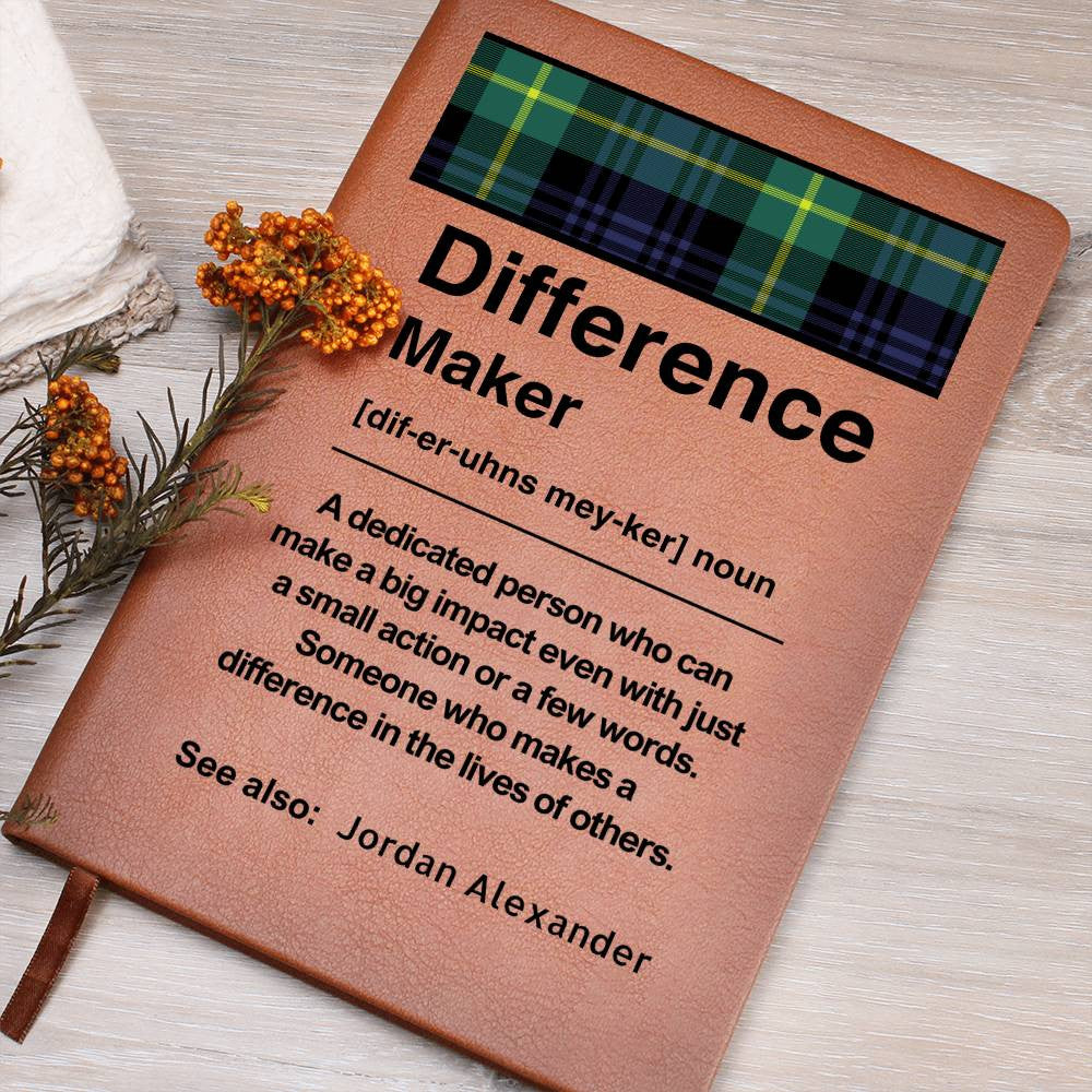 Personalized Difference Maker Journal, Difference Maker Gift, Difference Maker Definition Gift, Mentor Appreciation Gift, Custom Leader Gift