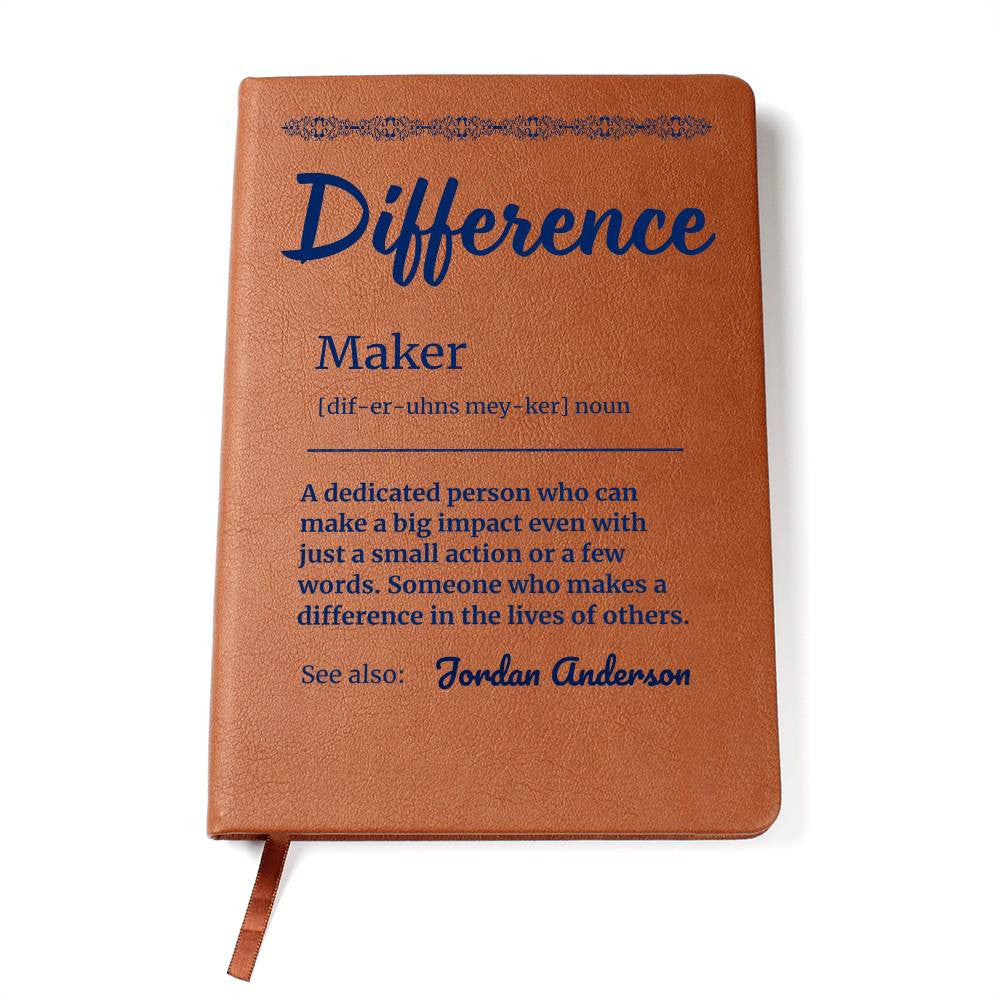 Personalized Difference Maker Journal, Difference Maker Gift, Difference Maker Definition Gift, Mentor Appreciation Gift, Custom Leader Gift