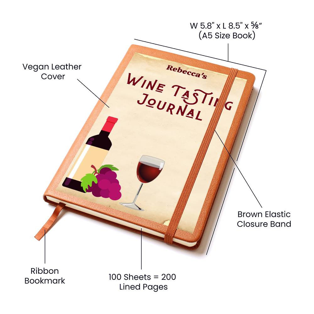 Wine Journal ,Wine Tasting Guide, Wine Notes, Wine Cellar Log, Tasting Journal, Personalized Wine Notebook