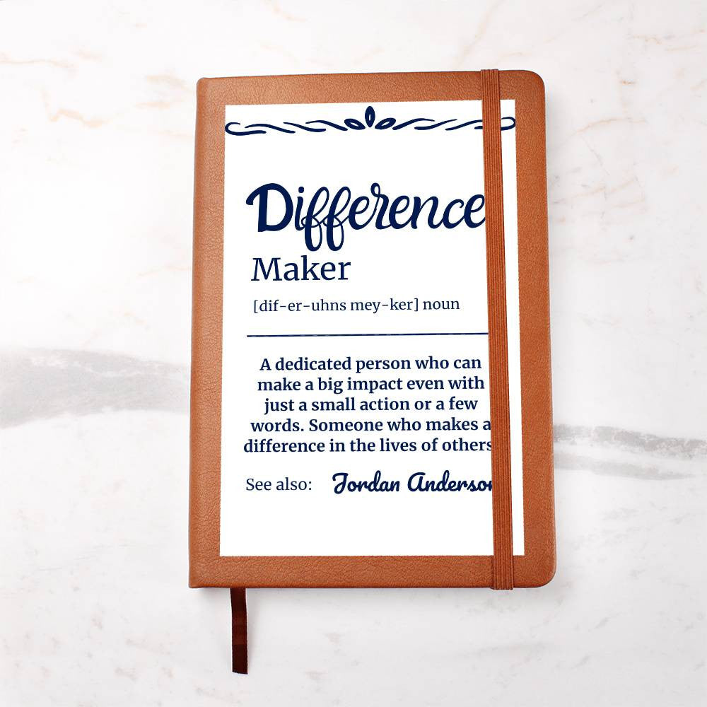 Personalized Difference Maker Journal, Difference Maker Gift, Difference Maker Definition Gift, Mentor Appreciation Gift, Custom Leader Gift