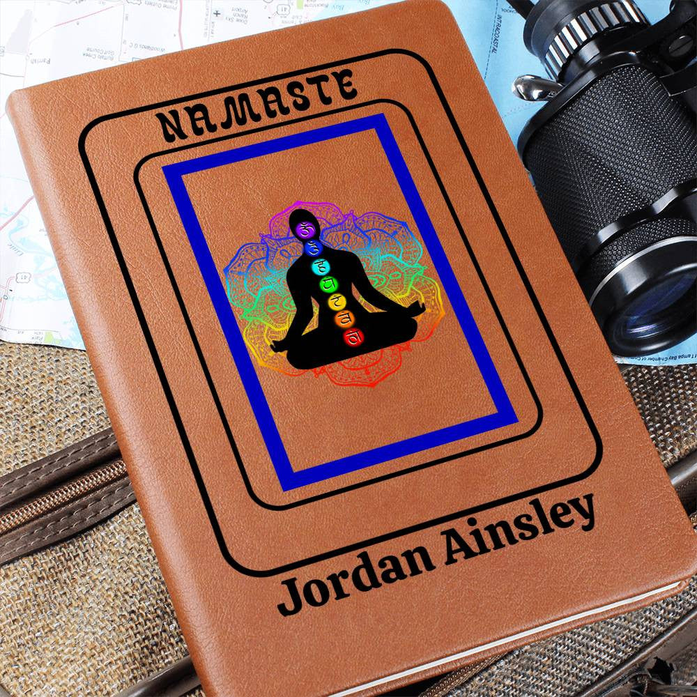 Personalized Vegan Leather Namaste Yoga Journal