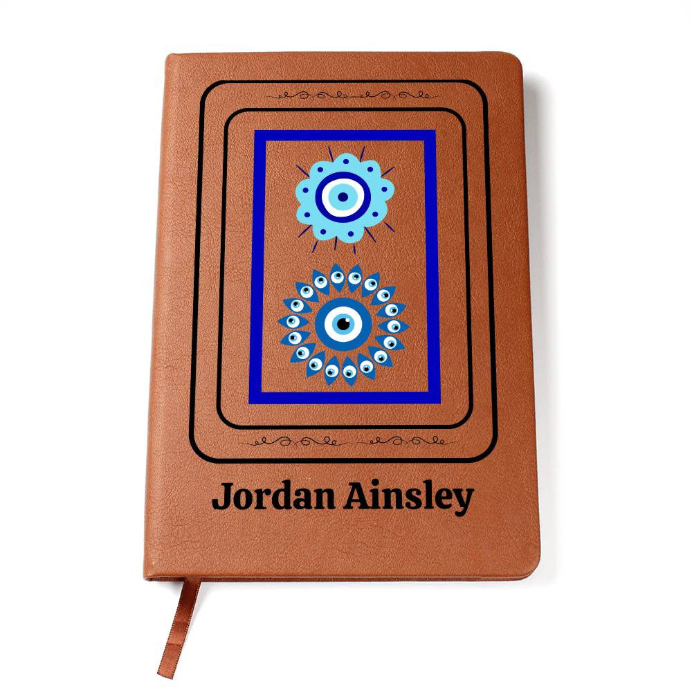 Personalized Vegan Leather Evil Eye Yoga Journal