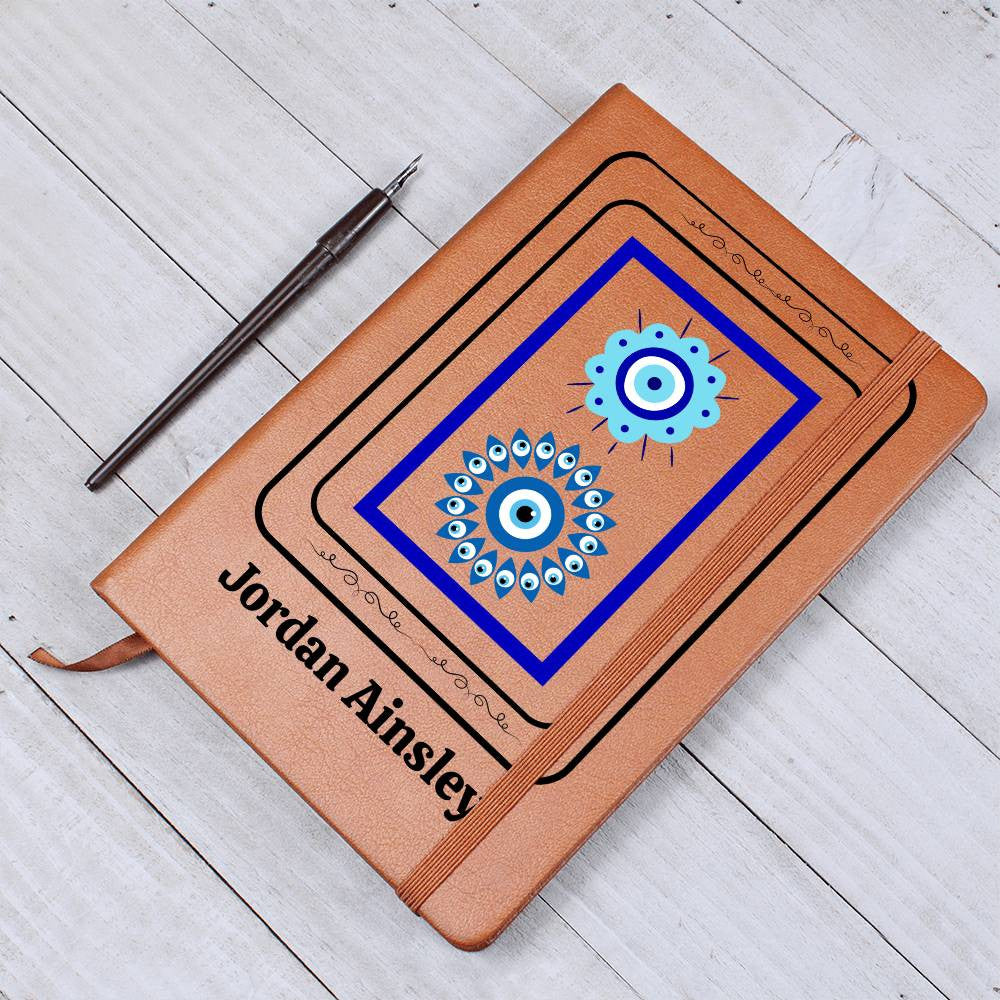 Personalized Vegan Leather Evil Eye Yoga Journal