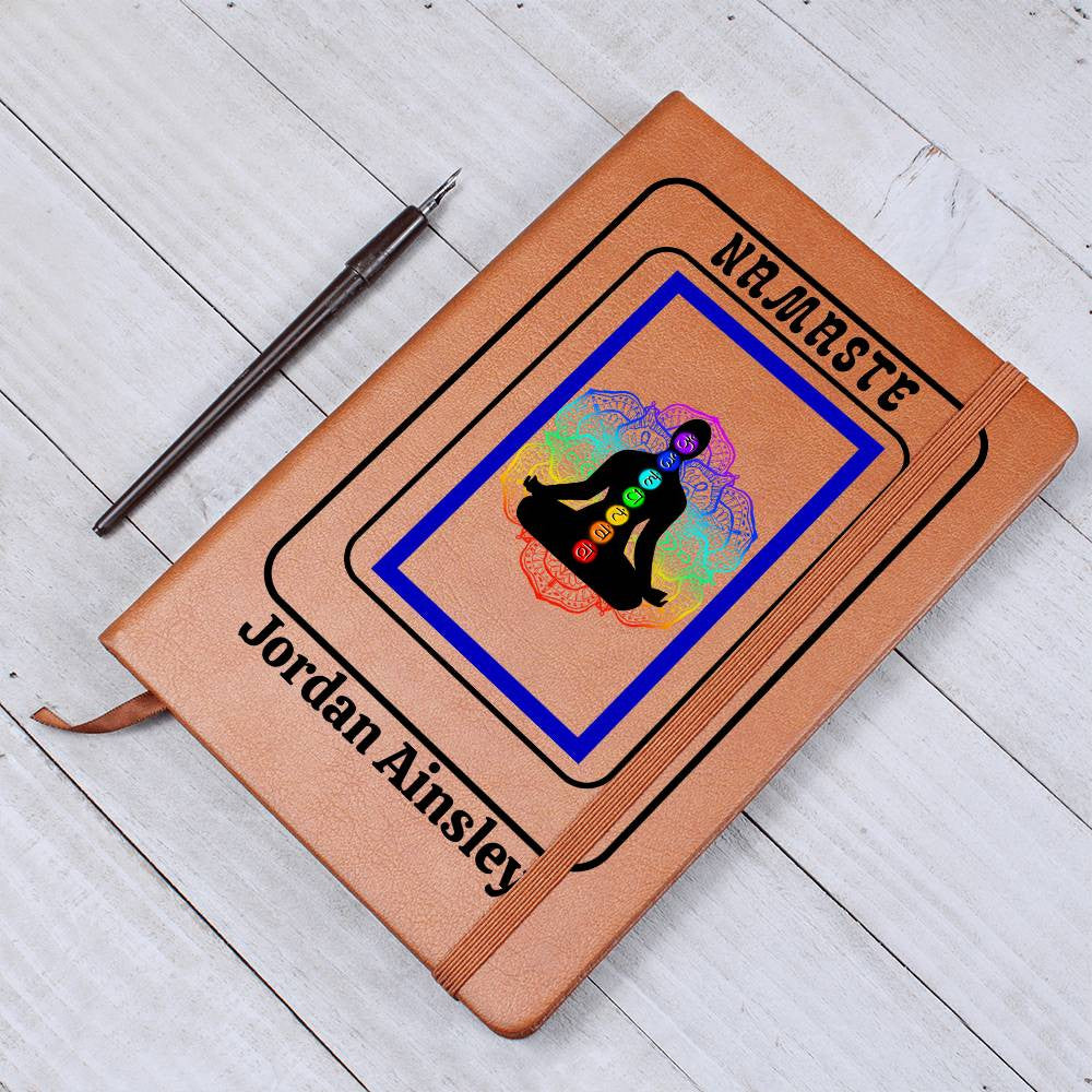 Personalized Vegan Leather Namaste Yoga Journal