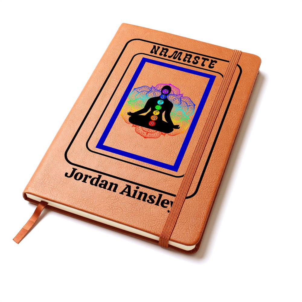 Personalized Vegan Leather Namaste Yoga Journal