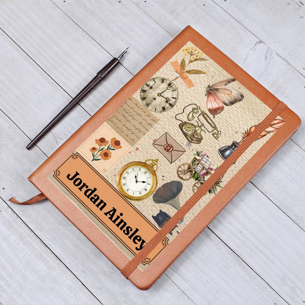 shabby chic journal, french country Personalized Leather Journal-Notebook