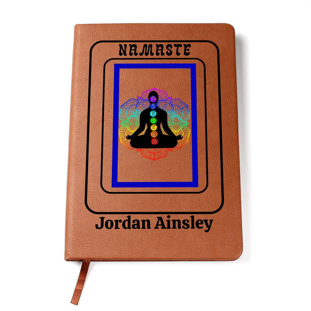 Personalized Vegan Leather Namaste Yoga Journal