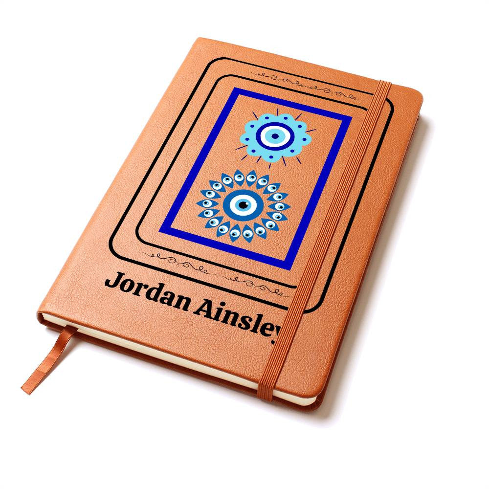 Personalized Vegan Leather Evil Eye Yoga Journal