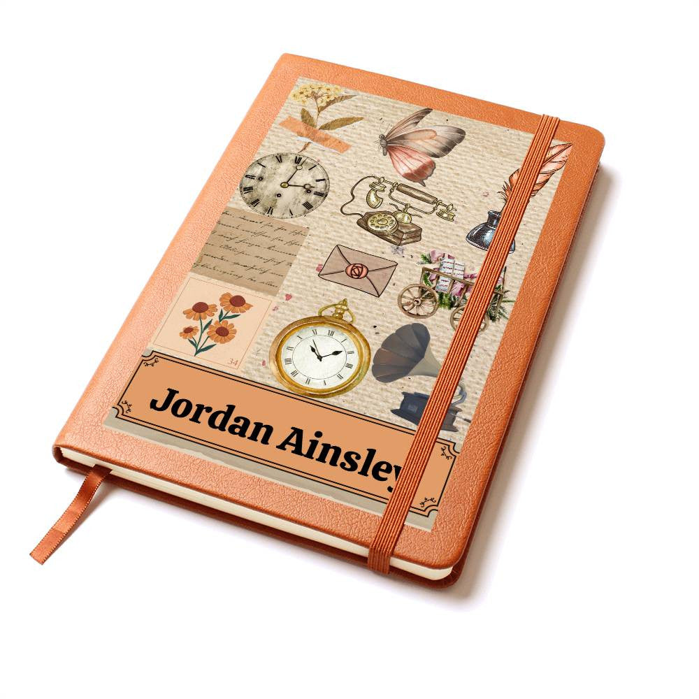 shabby chic journal, french country Personalized Leather Journal-Notebook